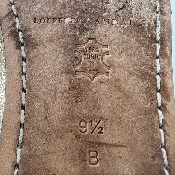 Leoffler Randall Gold Metallic Crackle Pointed Flats 9.5 - Picture 11 of 14